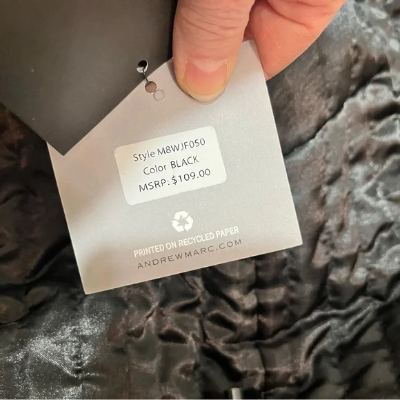 Women's Black Faux Fur Zip-Front Coat with Fur Collar Marc New York 2x NWT - Picture 9 of 15